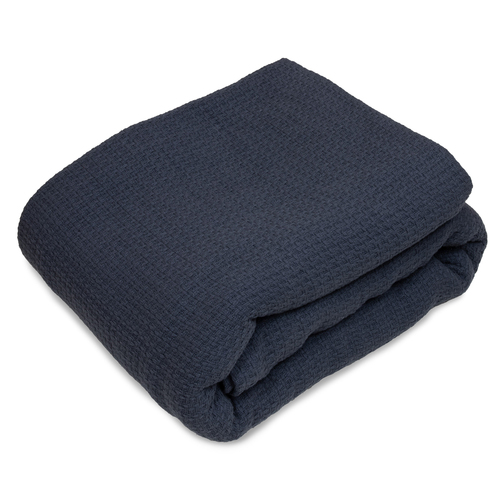 Algodon Single Sophie Cotton Waffle Blanket - Charcoal