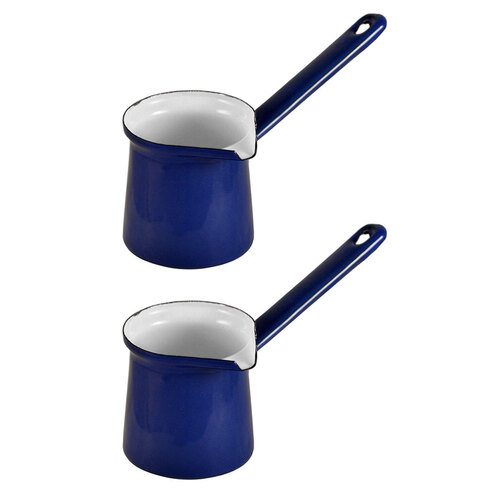 2x Urban Style 125ml Enamelware Turkish 3 Coffee Pot - Blue