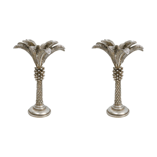 2PK LVD Queen Palm Champagne Candle Holder Large Decorative Ornament Home Decor