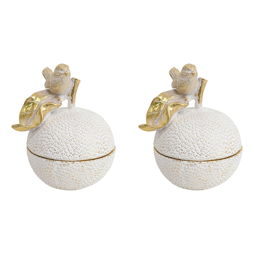 2PK LVD Apple Box Decorative Home Decor Ornament Statue Multicoloured 10.5x14cm