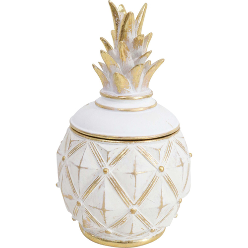 LVD Pineapple Box White Decorative Home Decor Ornament Statue 10.5x19cm