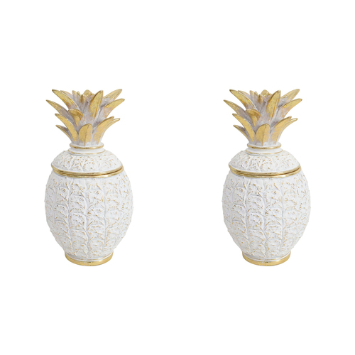 2PK LVD Pineapple Trinket Storage Box Decorative Home Ornament Statue 11x20.5cm