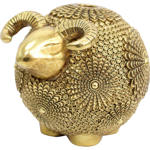 LVD Resin Candle Holder Large Eclectic Sheep Decoration 18.5x12x12cm Gold