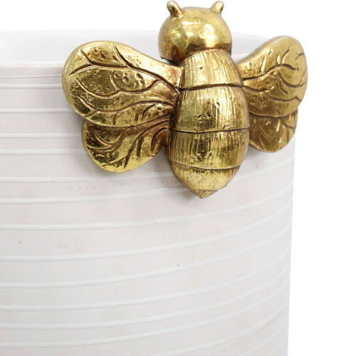 LVD Textured Resin Planter Pot Sitter Accessory Bumblebee 3x10cm Gold