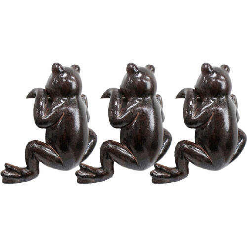 3PK LVD Textured Resin Planter Pot Sitter Accessory Frog 8.5x4cm Black