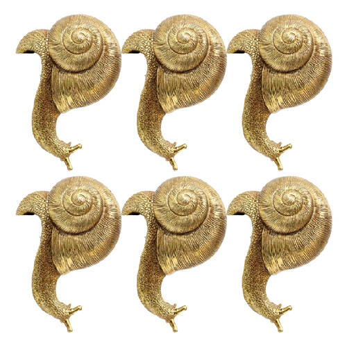 6PK LVD Textured Resin Planter Pot Sitter Accessory Snail 3.5x10cm Gold