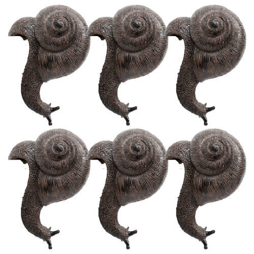 6PK LVD Textured Resin Planter Pot Sitter Accessory Snail 3.5x10cm Black
