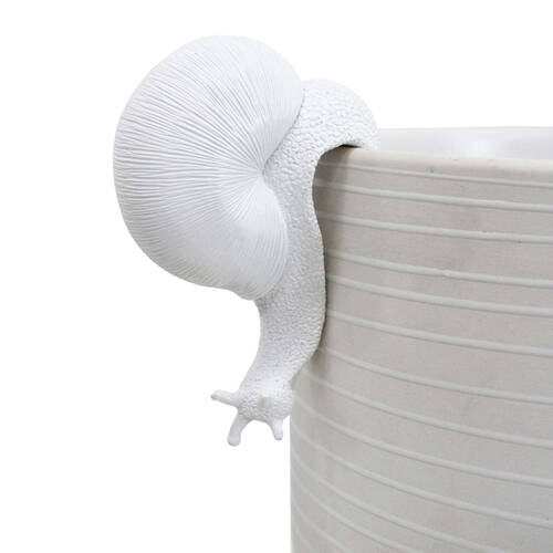 LVD Textured Resin Planter Pot Sitter Accessory Snail 3.5x10cm White