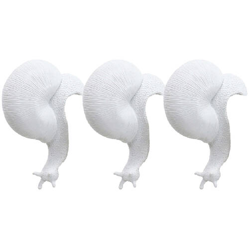 3PK LVD Textured Resin Planter Pot Sitter Accessory Snail 3.5x10cm White