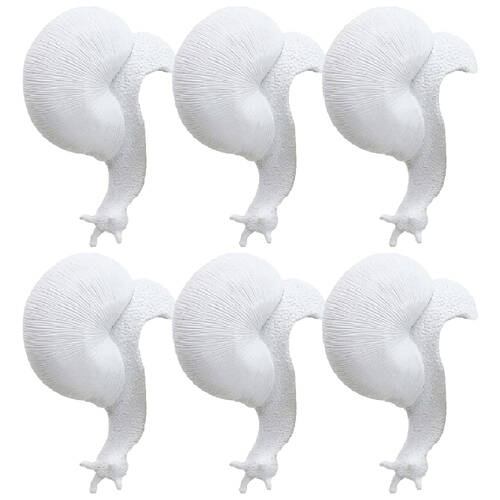 6PK LVD Textured Resin Planter Pot Sitter Accessory Snail 3.5x10cm White