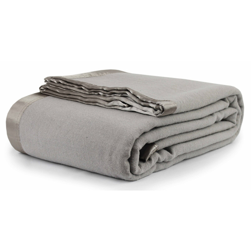 Jason Commercial Queen/King Bed Australian Wool Blanket 227x258cm Platinum/Silver