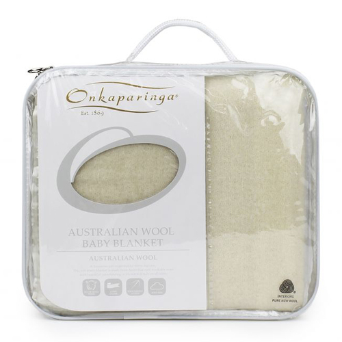 Onkaparinga Baby Wool Cot Blanket Cream