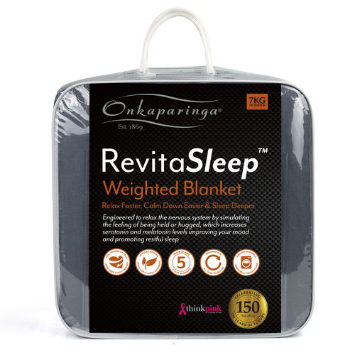 Onkaparinga Adults 7kg 122x183cm Weighted Blanket - Charcoal
