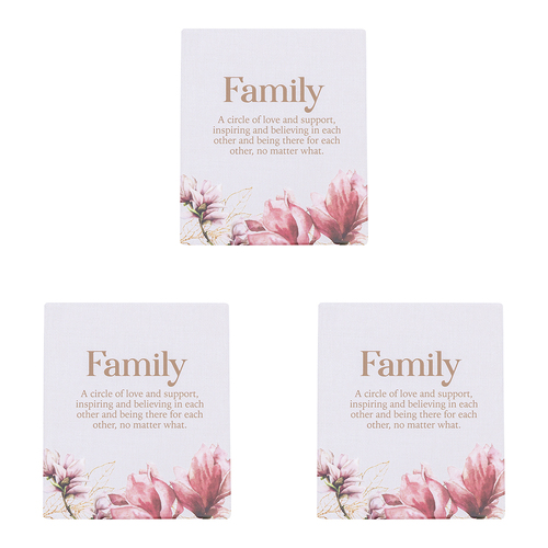 3PK Splosh Blossom Ceramic Family Verse Plaque w/ Stand & Hanging Hook 112x14cm