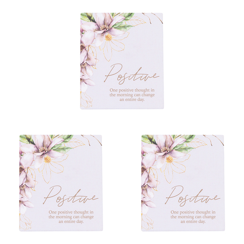 3PK Splosh Blossom Ceramic Positive Verse Plaque w/ Stand & Hook 112x14cm