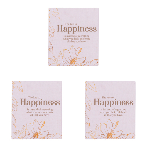 3PK Splosh Blossom Ceramic Happiness Verse Plaque w/ Stand & Hook 112x14cm