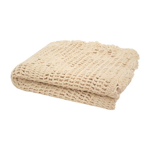 Bambury Decorative Ultra Soft Callista Throw Custard Cotton Woven
