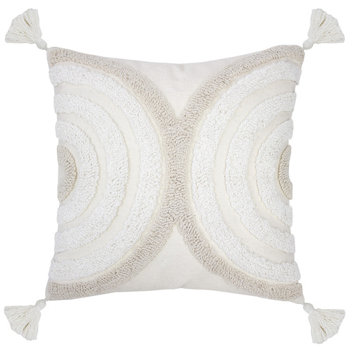 Bambury Home Decor Decorative Cirque Square Cushion Stone Cotton Woven