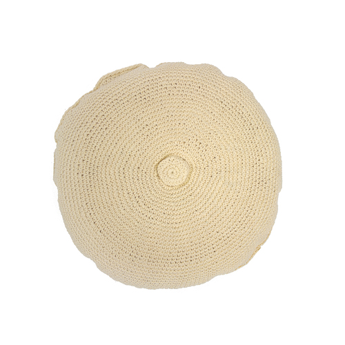 Bambury Decorative Demi Round Cushion Custard 45 x 45cm Cotton Woven