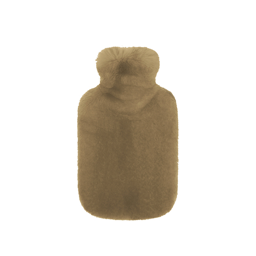 Bambury Silky soft Frida Faux Fur Hot Water Bottle Biscuit 2L