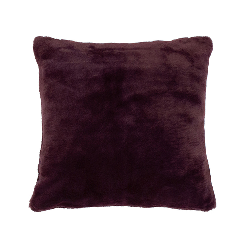 Bambury Frida 600GSM Faux Fur Square Decor Cushion Plum