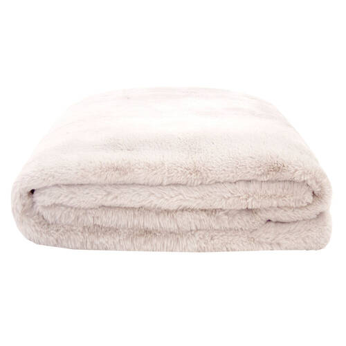 Bambury Frida Warm Sofa Blanket Soft Faux Fur Bedroom Throw 150x200cm Snow