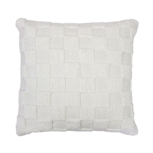 Bambury Harris 500GSM Cotton Square Checkerboard Cushion Ivory