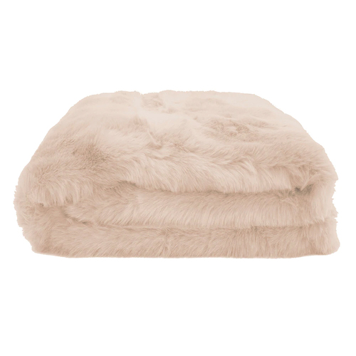 Bambury Luxury Faux Fur Throw Rosewater