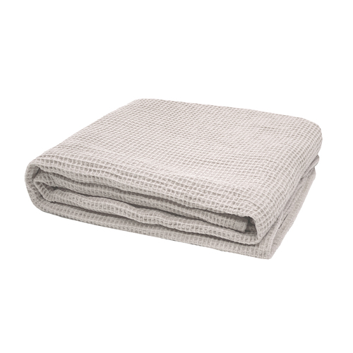 Bambury Decorative Ultra Soft Waffle Throw 130x180cm Pebble Cotton Woven