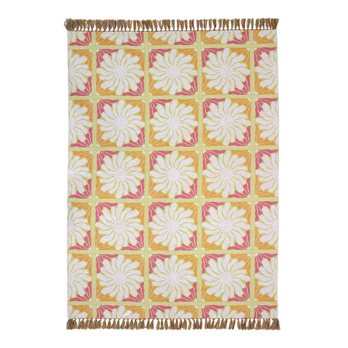 Bambury Zinnia Poly/Cotton Throw Blanket 130x180cm Sorbet