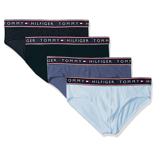 4PK Tommy Hilfiger Men's Size S Cotton Stretch Briefs Underwear Blue Shades