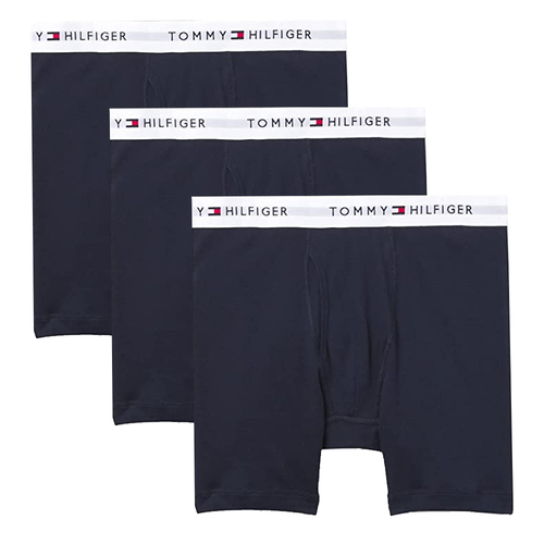 3PK Tommy Hilfiger Men's Size L Cotton Classic Boxer Briefs Underwear Navy