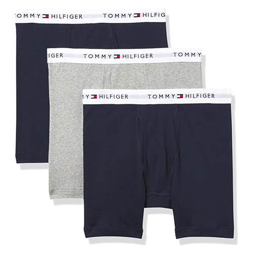 3PK Tommy Hilfiger Men's Size L Cotton Classic Trunk Underwear Multi NVY/GRY