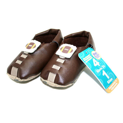 Shupea Baby Shoes Adjustable Leather Soft Suede Sole Football Up to 18m