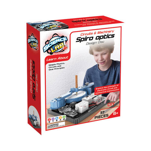 37pc Science Lab Spiro Optics STEM Kit Gear-Driven Circuits Spiral Designs 8y+