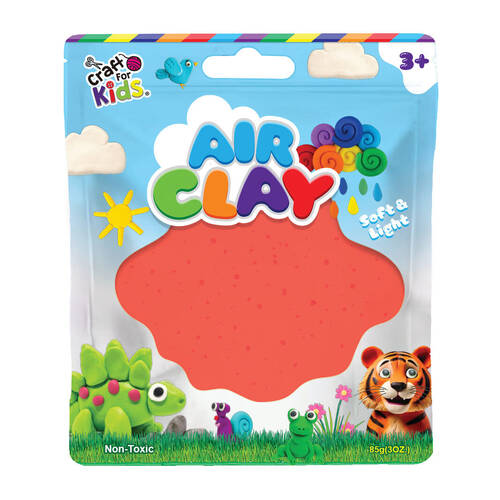 Craft For Kids Air Clay Non-Toxic Resealable Modelling-Clay 3y+ Red 85g