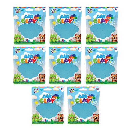 8PK Craft For Kids Air Clay Non-Toxic Resealable Modelling-Clay 3y+ Blue 85g