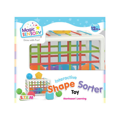10Pc Magic Sensory Shape Sorter Toy Bin Soft Balls Elastic Bands Kids 18m+