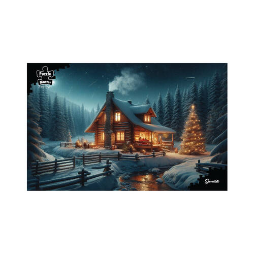 1000pc Puzzlemaster Jigsaw Puzzle Snowasis Winter Cabin Christmas Lights 12y+