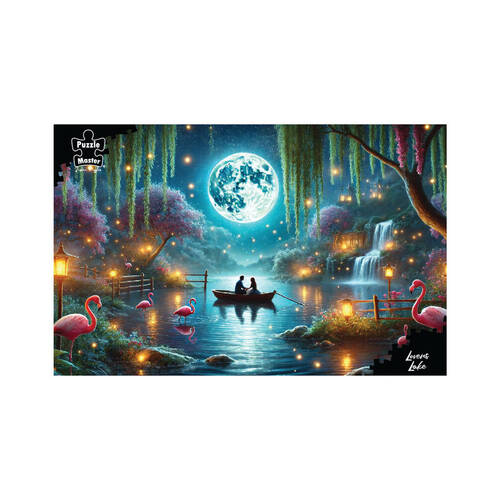 1000pc Puzzlemaster Jigsaw Puzzle Lovers Lake Moonlit Night Romance 12y+