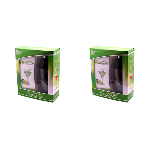2x 2pc BMS Gifts Legendary Cocktails Gift Set Tornado Mixer w/108 Page Recipe Book