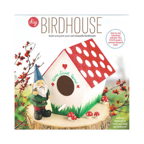Creative Kids Build And Paint Wooden Birdhouse Kit With Birds Guide 8y+