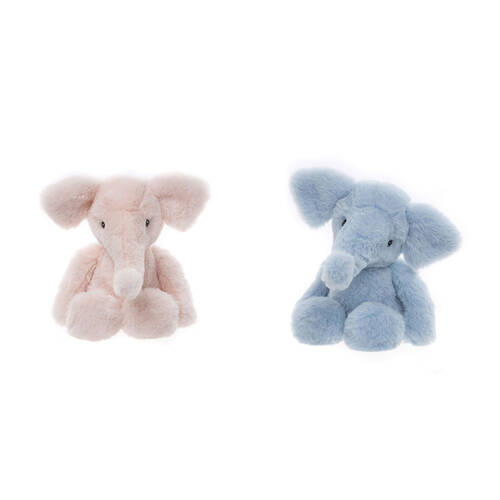 2pc Charlie Bears Effie Elephant Bubblegum Pink & Powder Blue 20cm Plush Toy 0y+