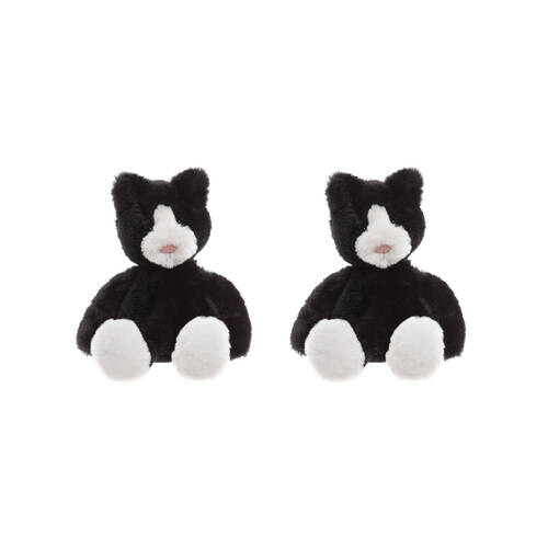2PK Charlie Bears Puddy the Kitten Small Kids Plush Toy 0Y+ Black