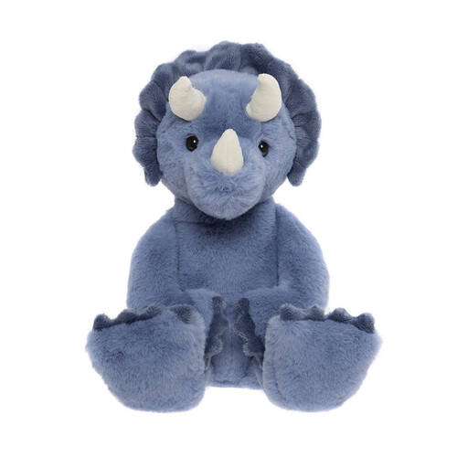 Charlie Bears Troy the Triceratops Dinosaur Kids Large Plush Toy 0Y+ Blue