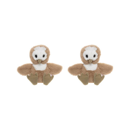 2PK Charlie Bears Hoot the Owl Small Childrens Plush Toy 0Y+ Brown