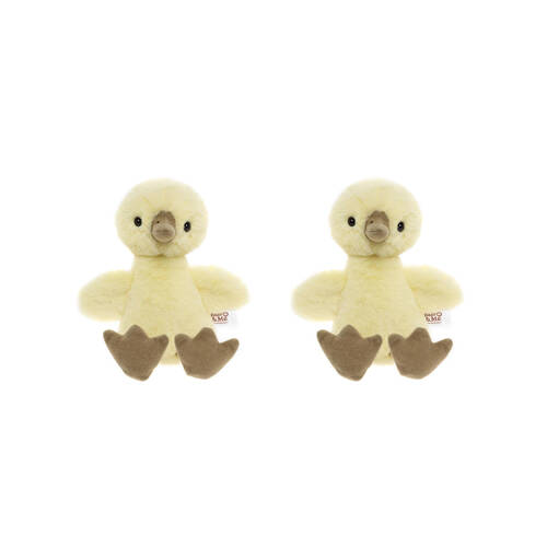 2PK Charlie Bears Waddle the Duckling Small Kids Plush Toy 0Y+ Yellow