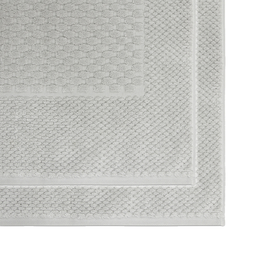 2PK Algodon Portland 100% Cotton Bathroom Shower/Bath Absorbent Mat Silver/Grey 50x80cm