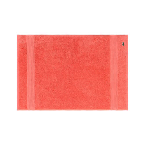 Lacoste L Lecroco Bath Mat Absorbent 100% Cotton 600gsm 50x70cm Red