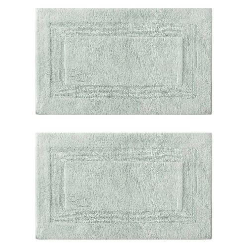 2PK Tommy Bahama 43x61cm Longbranch Reversible Cotton Bath Mat Pale Jade